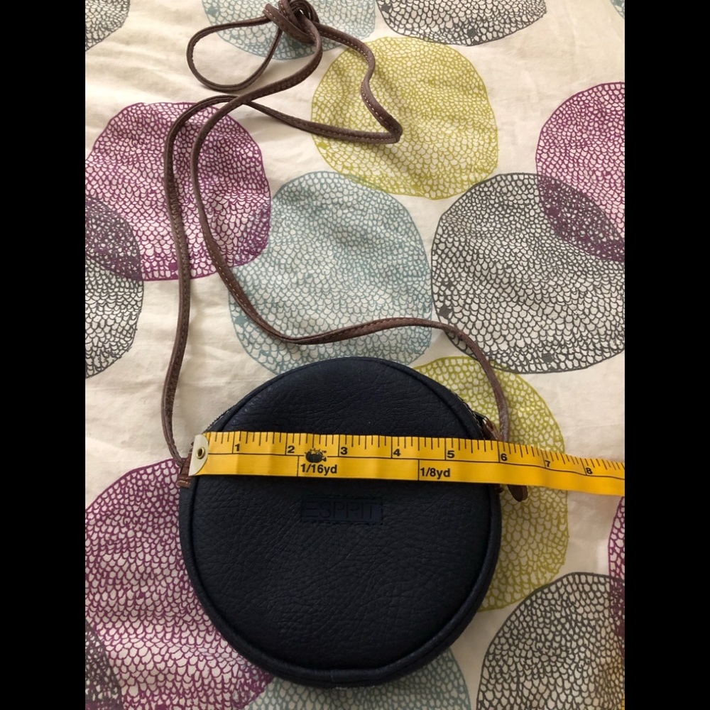 Vintage Esprit navy blue leather crossbody bag